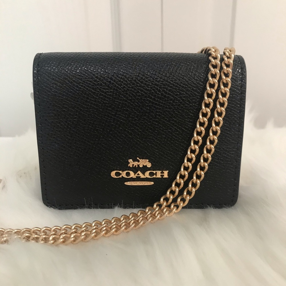 COACH mini wallet on a chain